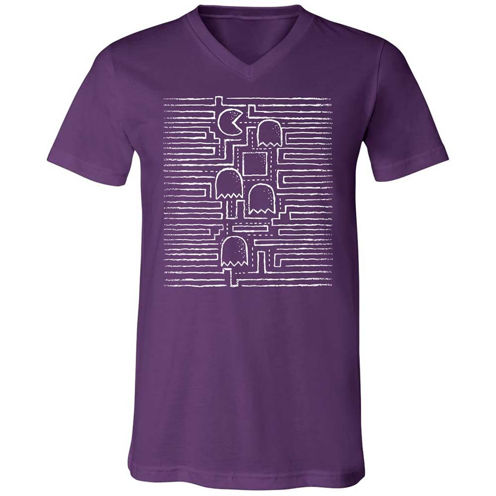 Unisex V-Neck T-Shirt - 8PL4Z4XW - Team Purple - 10