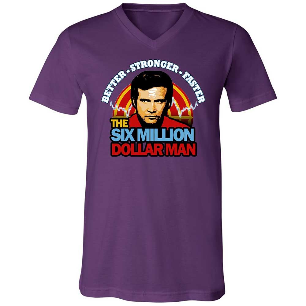 Unisex V-Neck T-Shirt - QSMJH3KN - Team Purple - 10