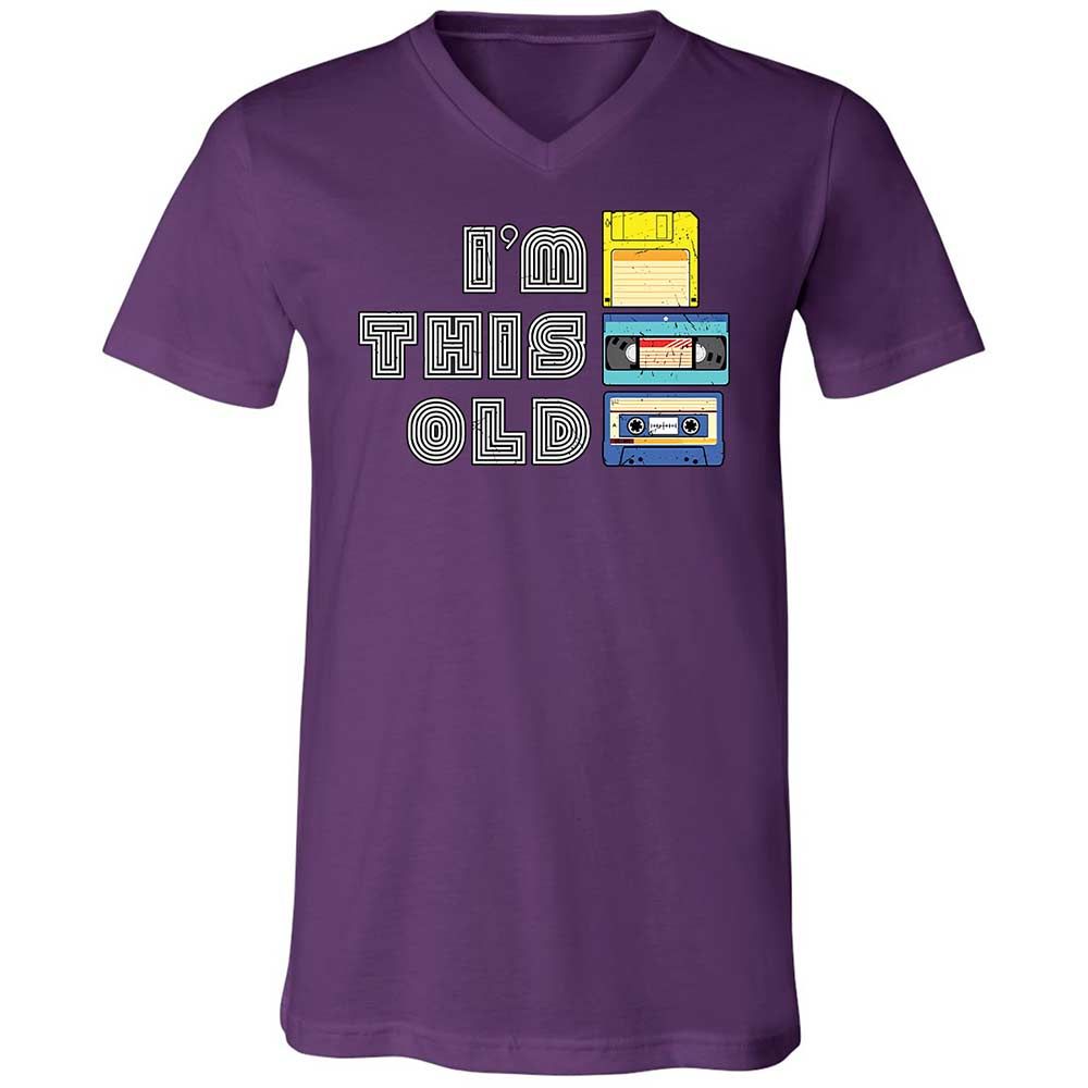 Unisex V-Neck T-Shirt - Black - Team Purple - 10