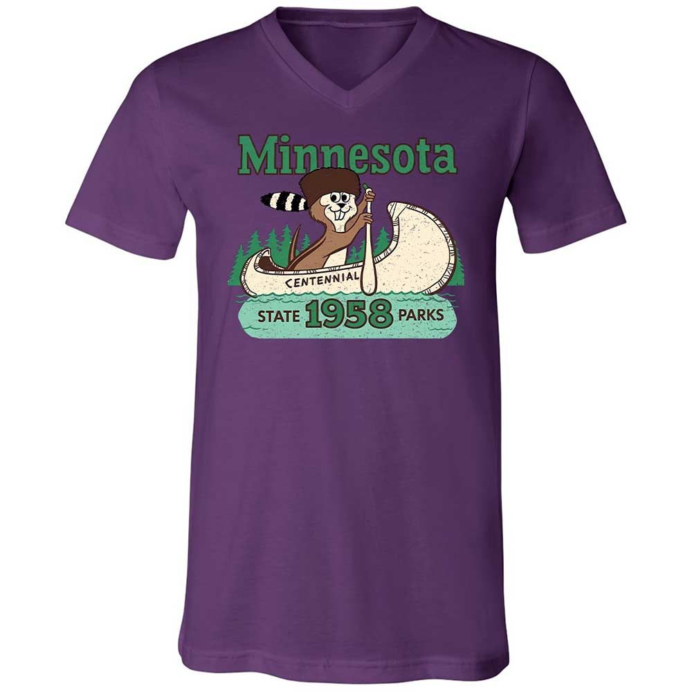Unisex V-Neck T-Shirt - WQCBZTXK - Team Purple - 10