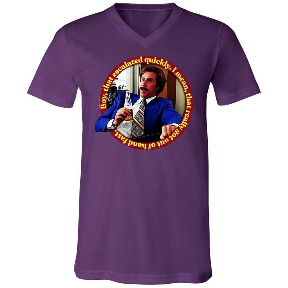 Unisex V-Neck T-Shirt - HZVBRTN8 - Team Purple - 10