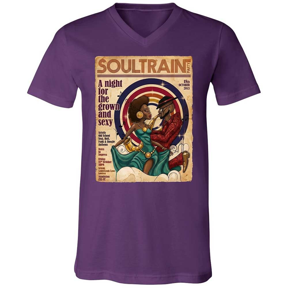 Unisex V-Neck T-Shirt - H2P2D4DT - Team Purple - 10
