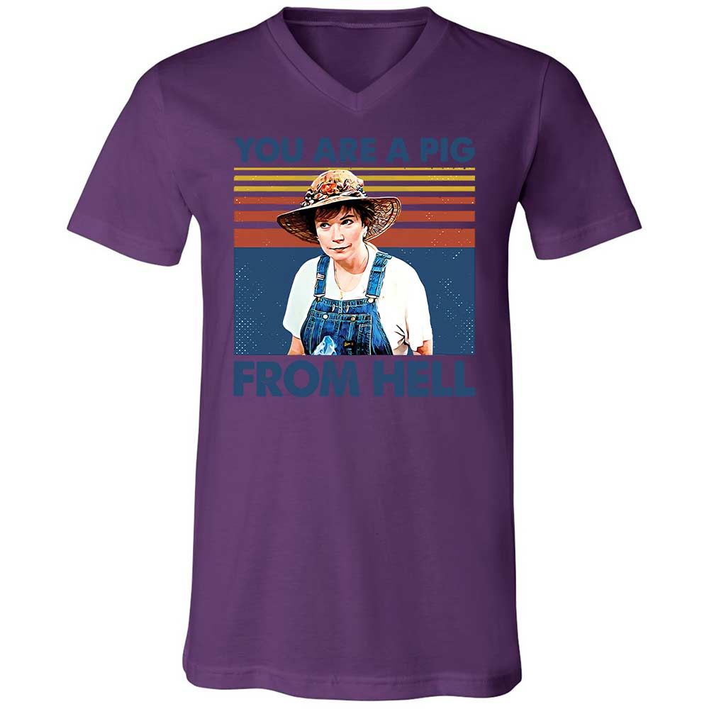 Unisex V-Neck T-Shirt - CZX9BV5W - Team Purple - 10