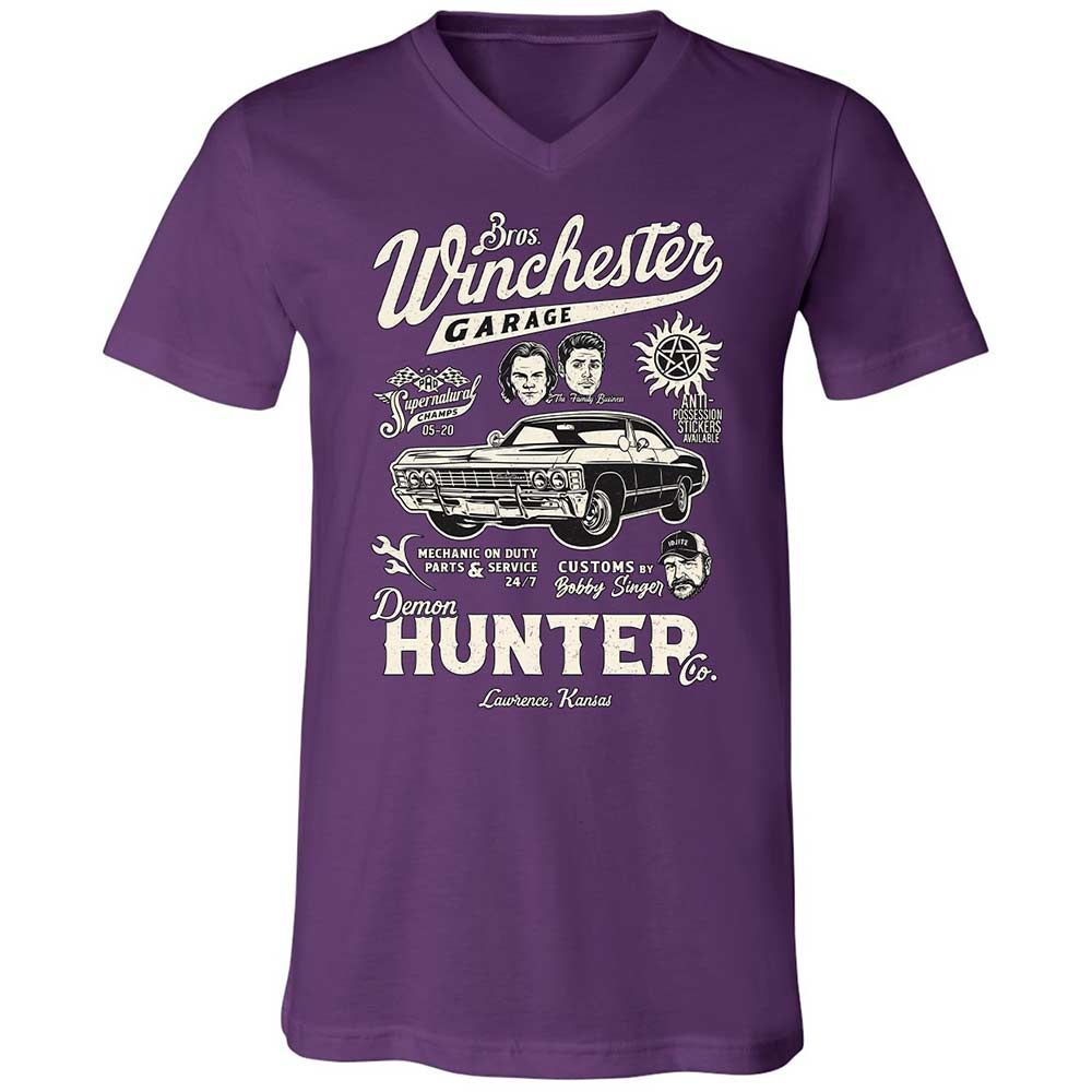 Unisex V-Neck T-Shirt - JQEEAHY8 - Team Purple - 10