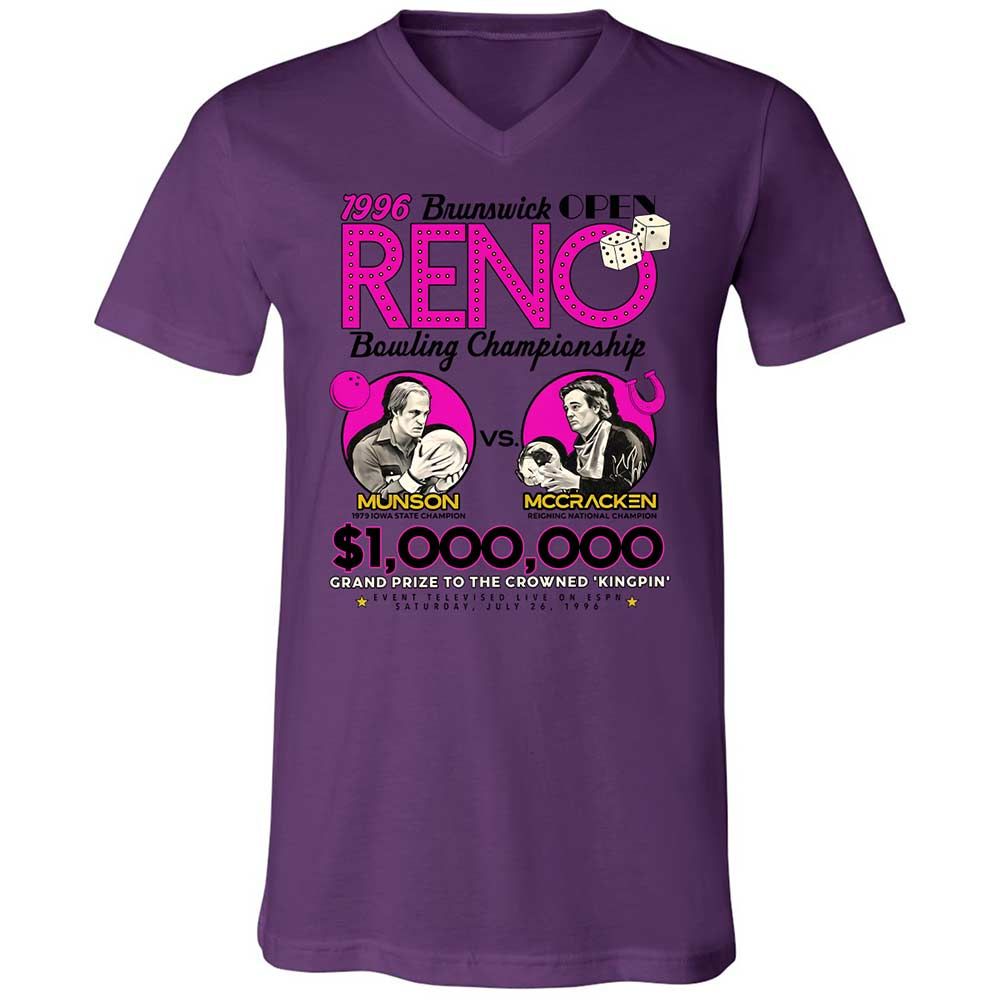 Unisex V-Neck T-Shirt - WRGSNQHQ - Team Purple - 10