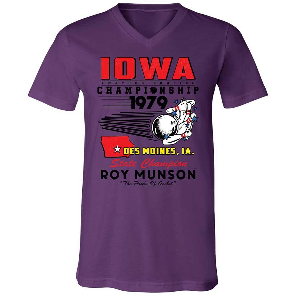 Unisex V-Neck T-Shirt - B6SGJ9QN - Team Purple - 10