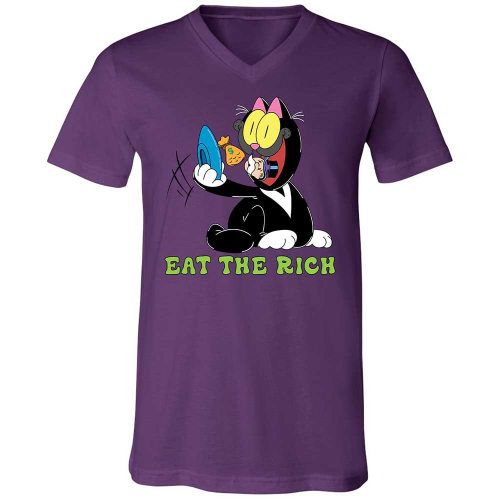 Unisex V-Neck T-Shirt - 8HVVUXP4 - Team Purple - 10