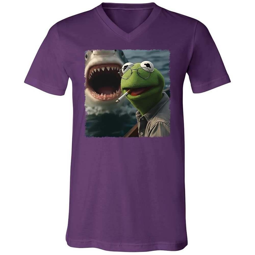 Unisex V-Neck T-Shirt - 6RWASGMF - Team Purple - 10