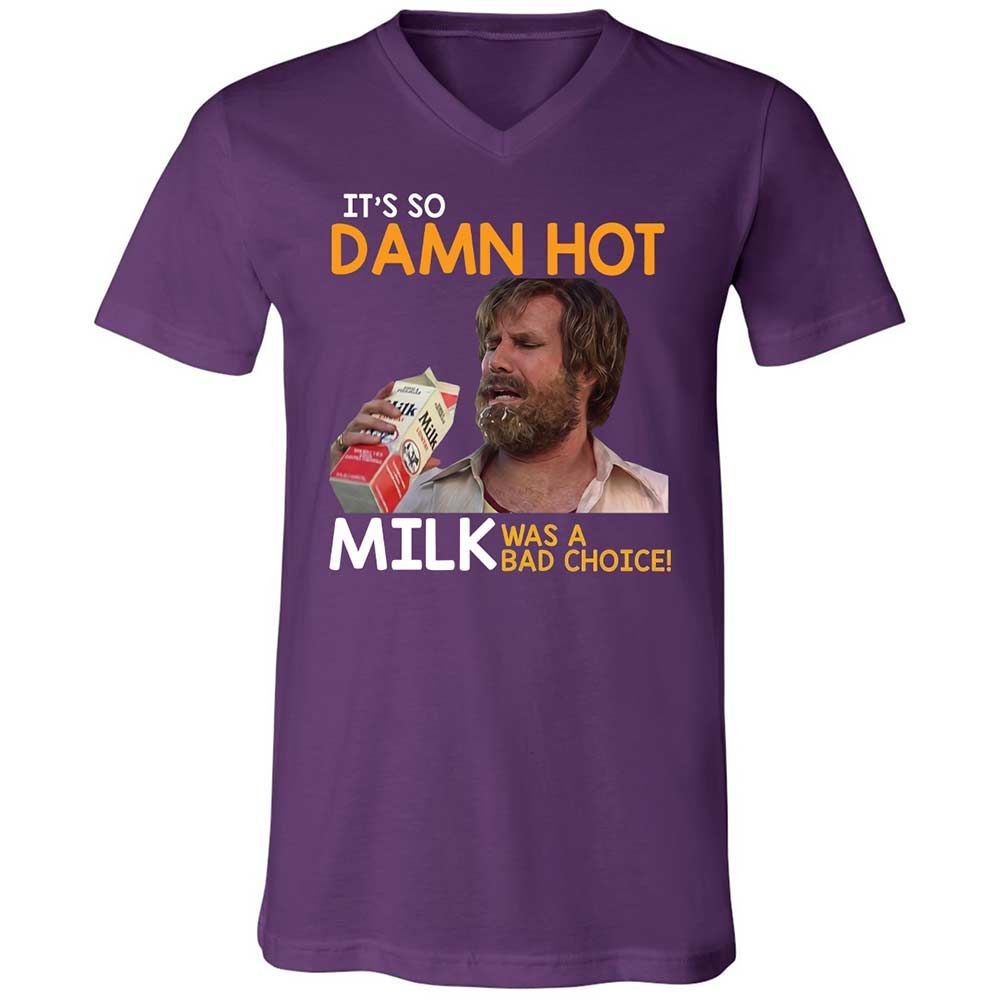 Unisex V-Neck T-Shirt - TZDVDHMY - Team Purple - 10