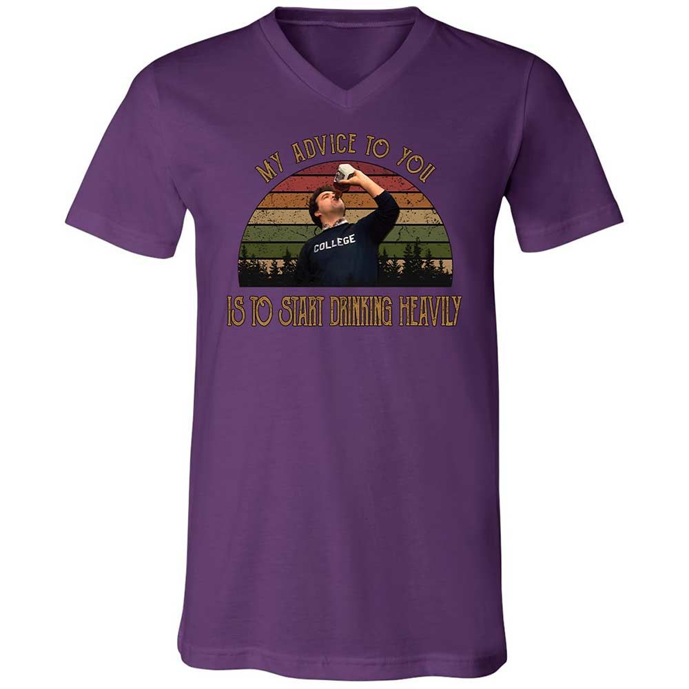 Unisex V-Neck T-Shirt - 6C3ECR4M - Team Purple - 10