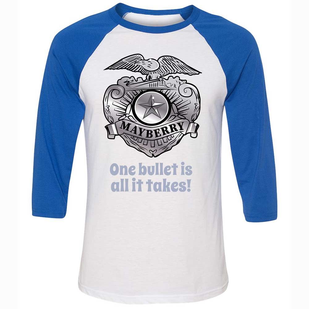 Unisex 3/4 Baseball Tee - 5TZJB6SZ - White/True Royal - 10