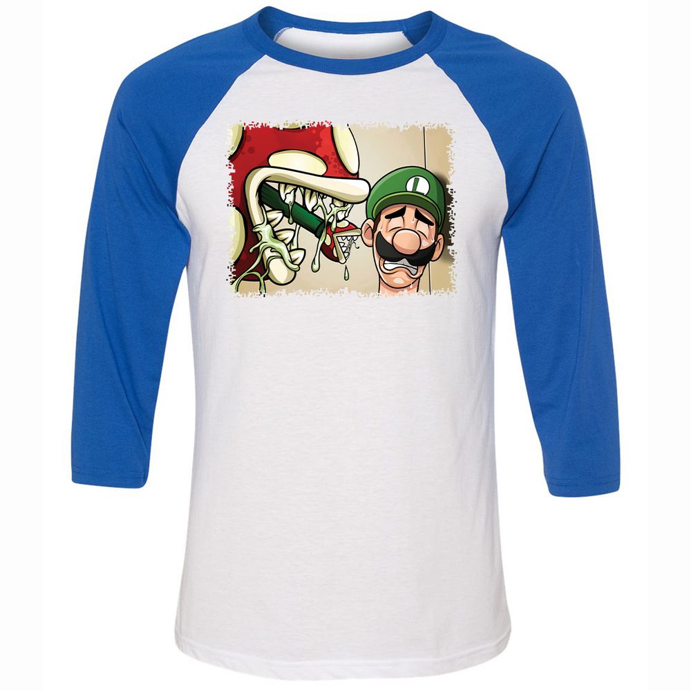 Unisex 3/4 Baseball Tee - NGAELQJF - White/True Royal - 10