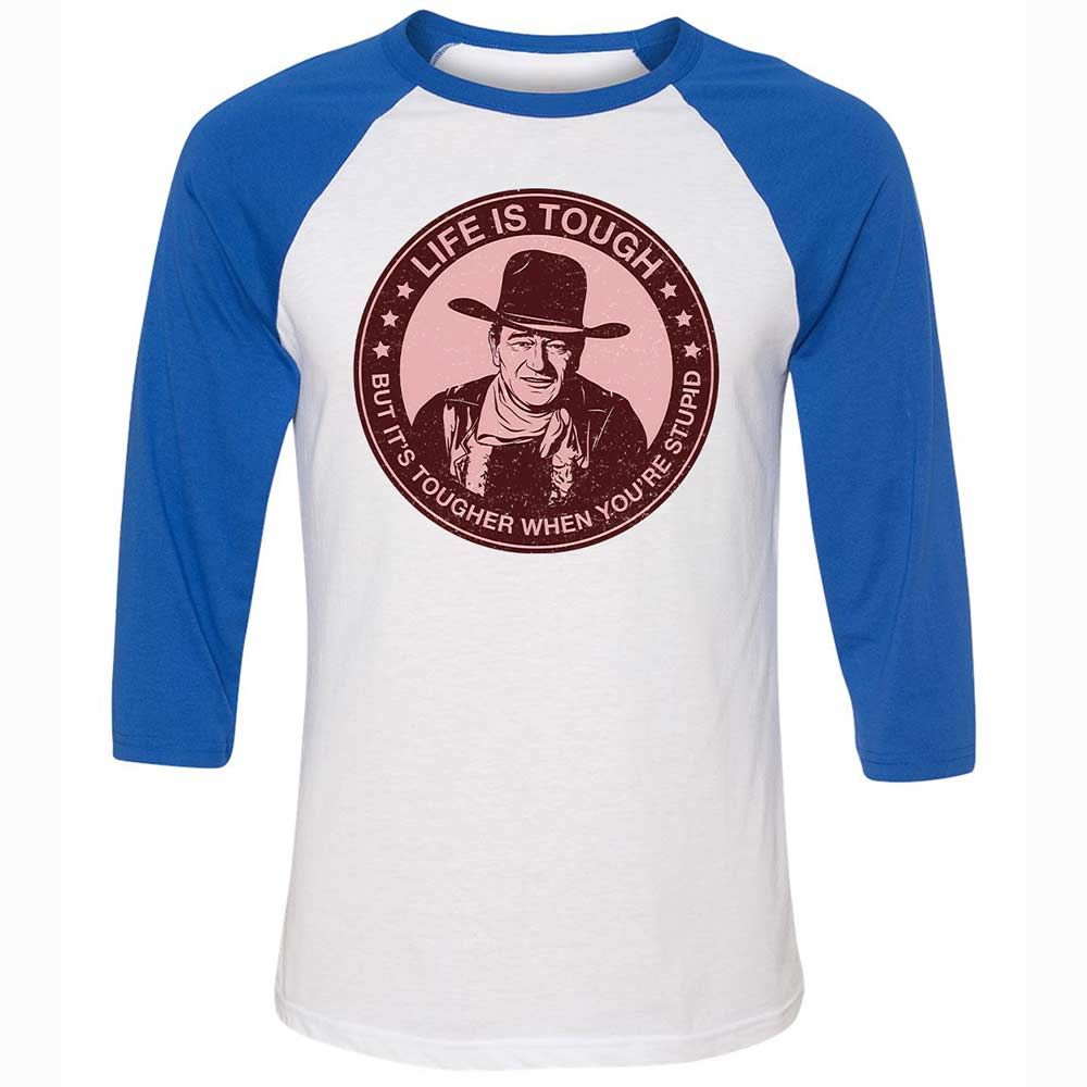 Unisex 3/4 Baseball Tee - D7QU22NY - White/True Royal - 10
