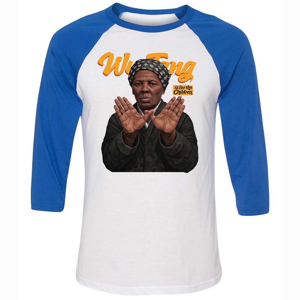Unisex 3/4 Baseball Tee - Black - White/True Royal - 10