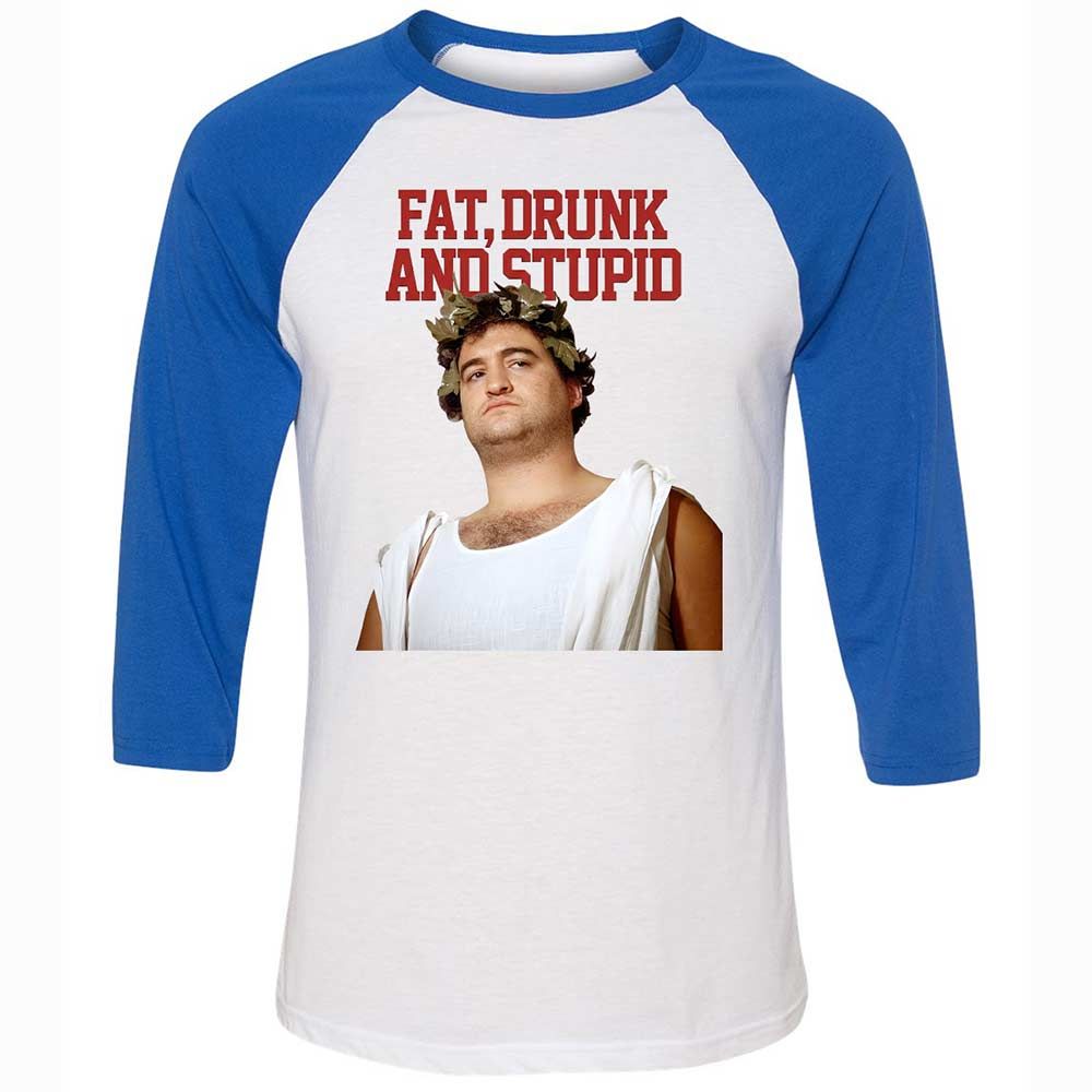 Fat, drunk, and stupid - White/True Royal - 10