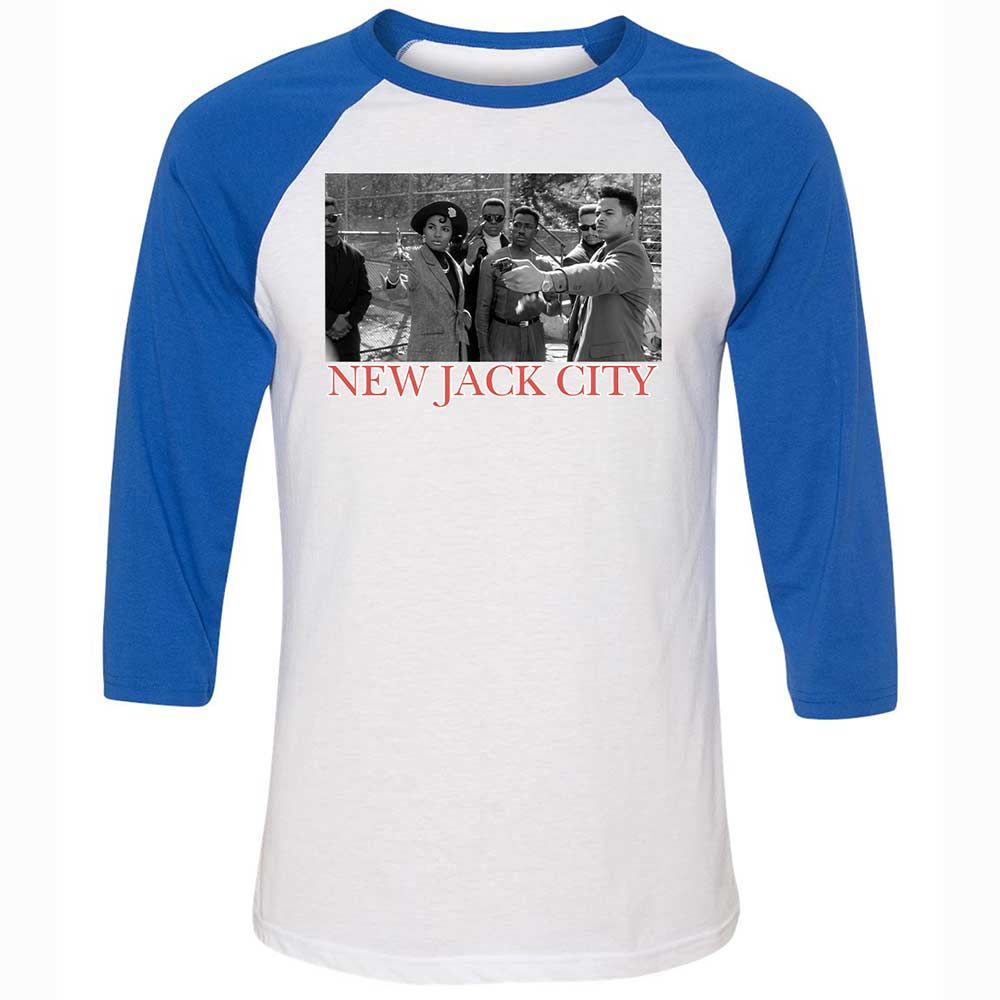Unisex 3/4 Baseball Tee - KKRDCX2W - White/True Royal - 10