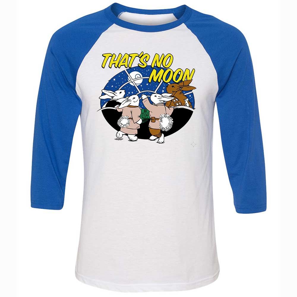 Unisex 3/4 Baseball Tee - White - White/True Royal - 10