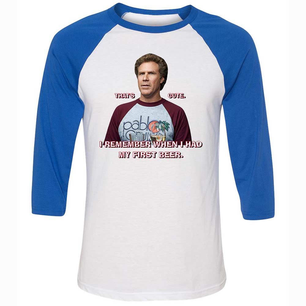 Unisex 3/4 Baseball Tee - UFHBH6HD - White/True Royal - 10