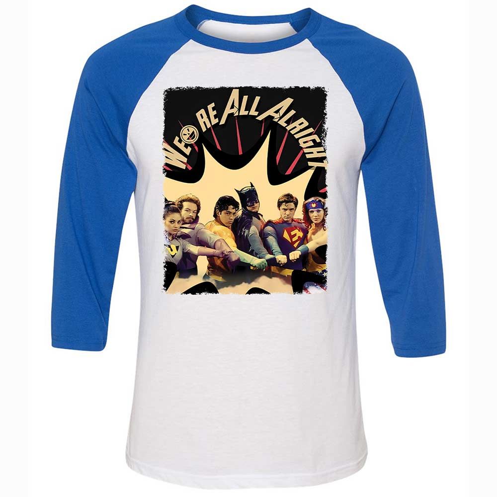 Unisex 3/4 Baseball Tee - J55144CC - White/True Royal - 10