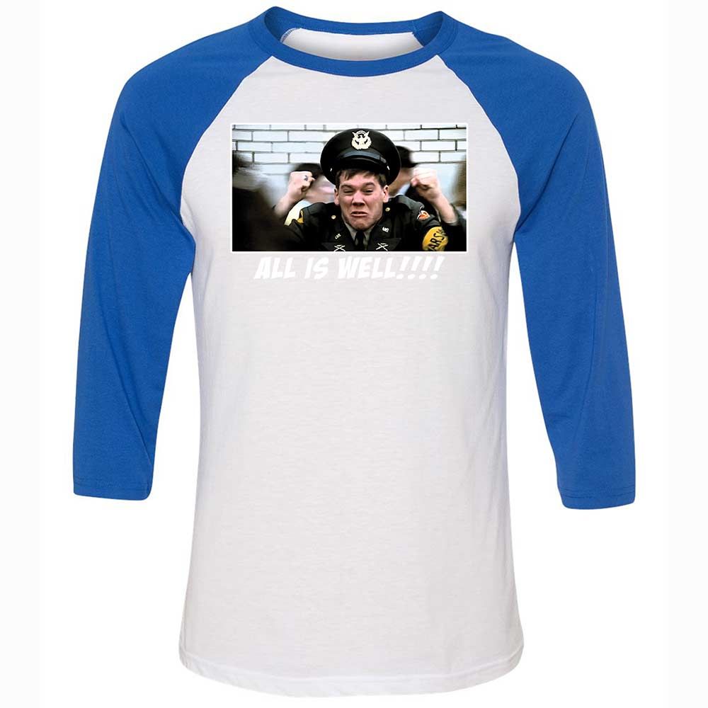 Unisex 3/4 Baseball Tee - ZE9NV7R1 - White/True Royal - 10