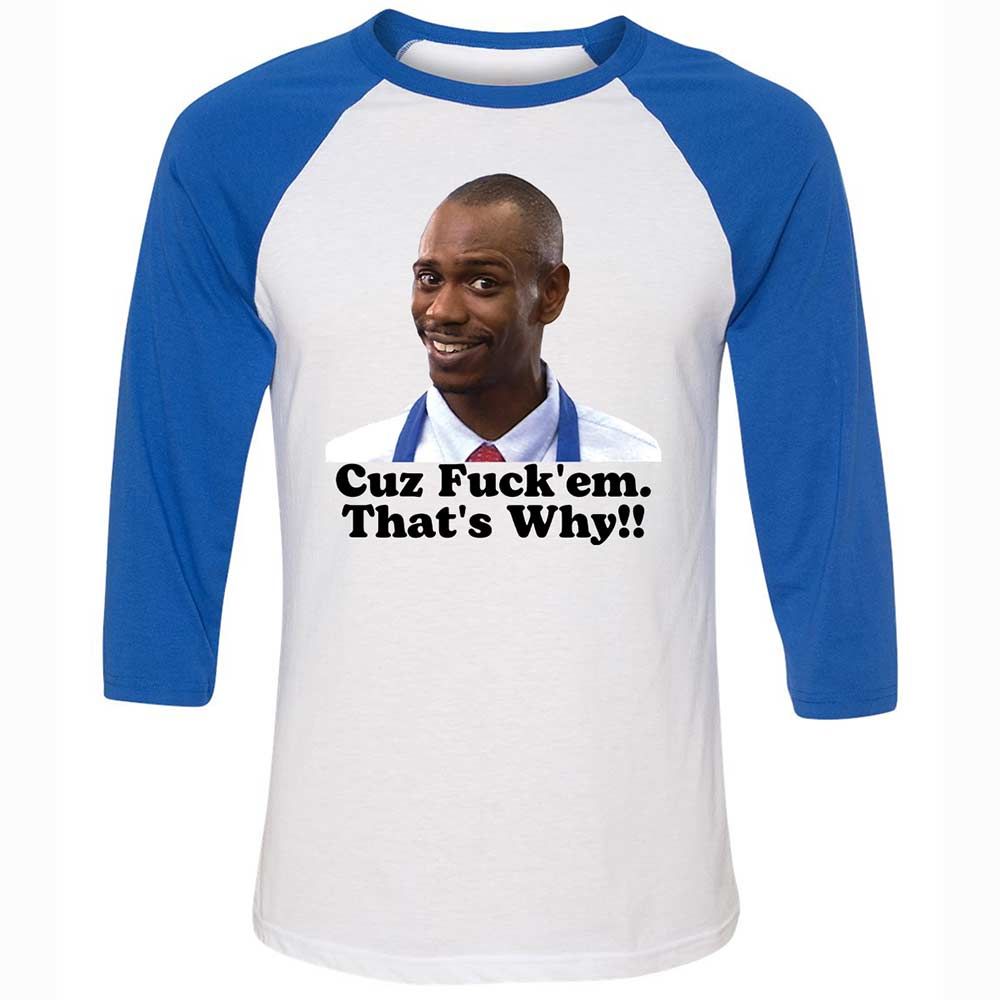 Unisex 3/4 Baseball Tee - VR6J5R3J - White/True Royal - 10