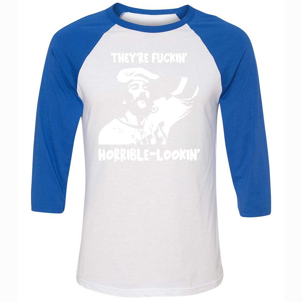 Unisex 3/4 Baseball Tee - DYE3NCBR - White/True Royal - 10