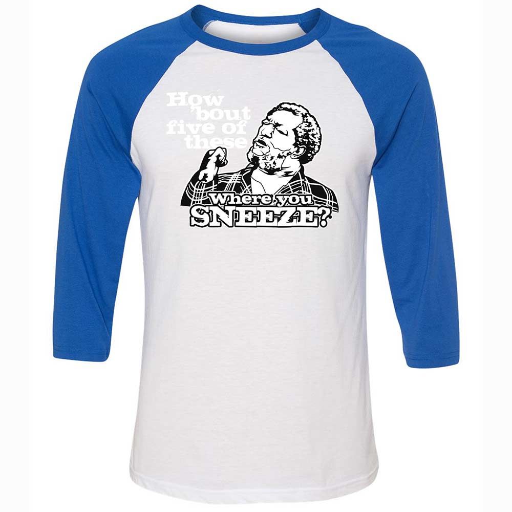 Unisex 3/4 Baseball Tee - XDK6EFJ8 - White/True Royal - 10