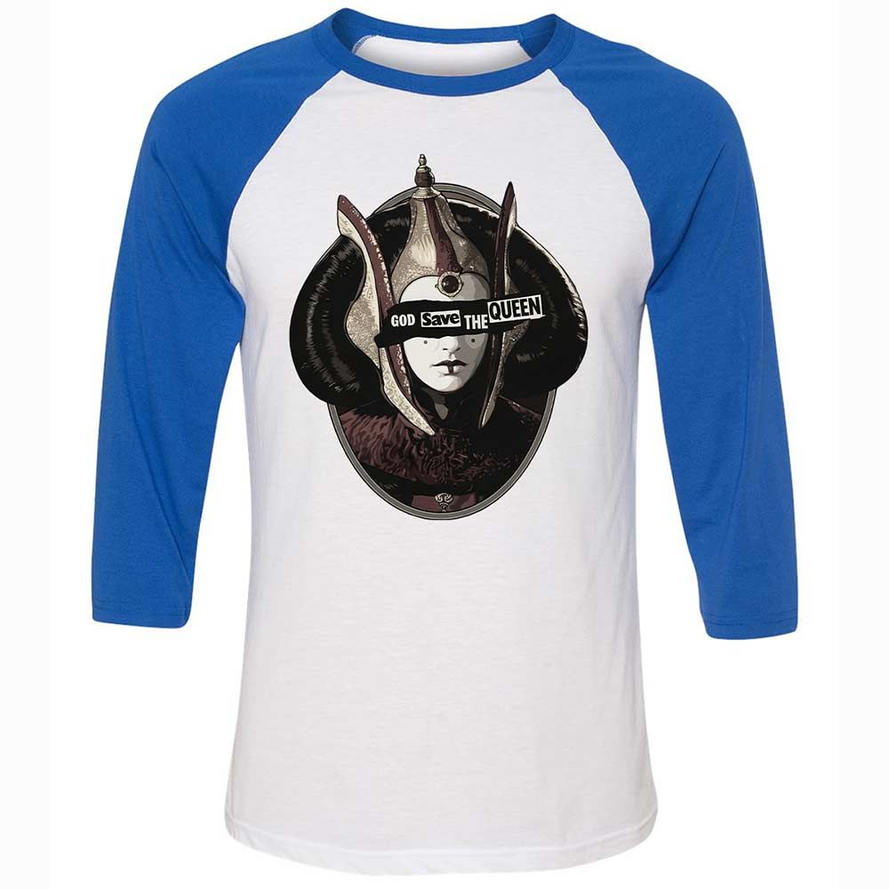 Unisex 3/4 Baseball Tee - 3QXF181K - White/True Royal - 10