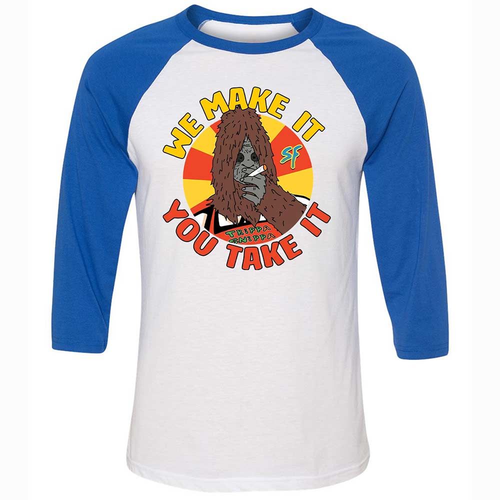 Unisex 3/4 Baseball Tee - 9W83VYV4 - White/True Royal - 10