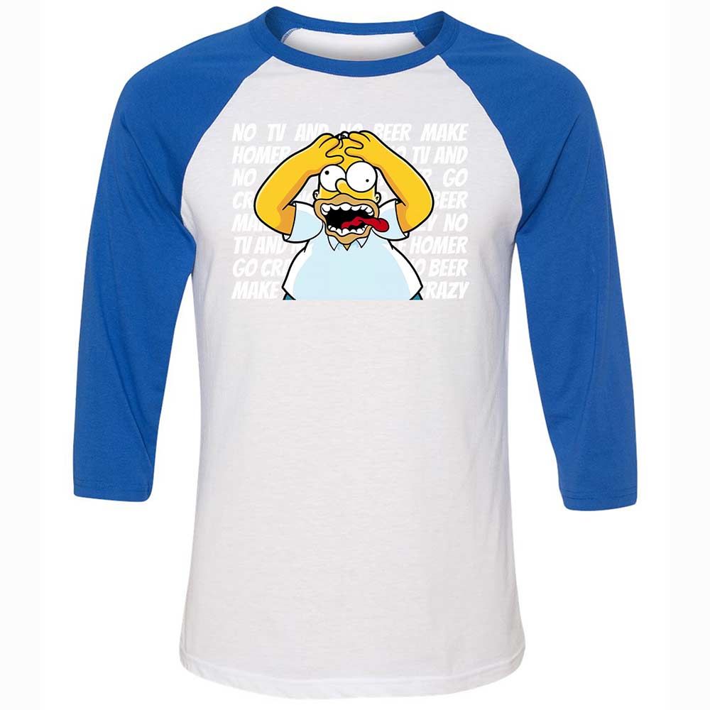 No TV and No Beer Make Homer Go Crazy - White/True Royal - 10