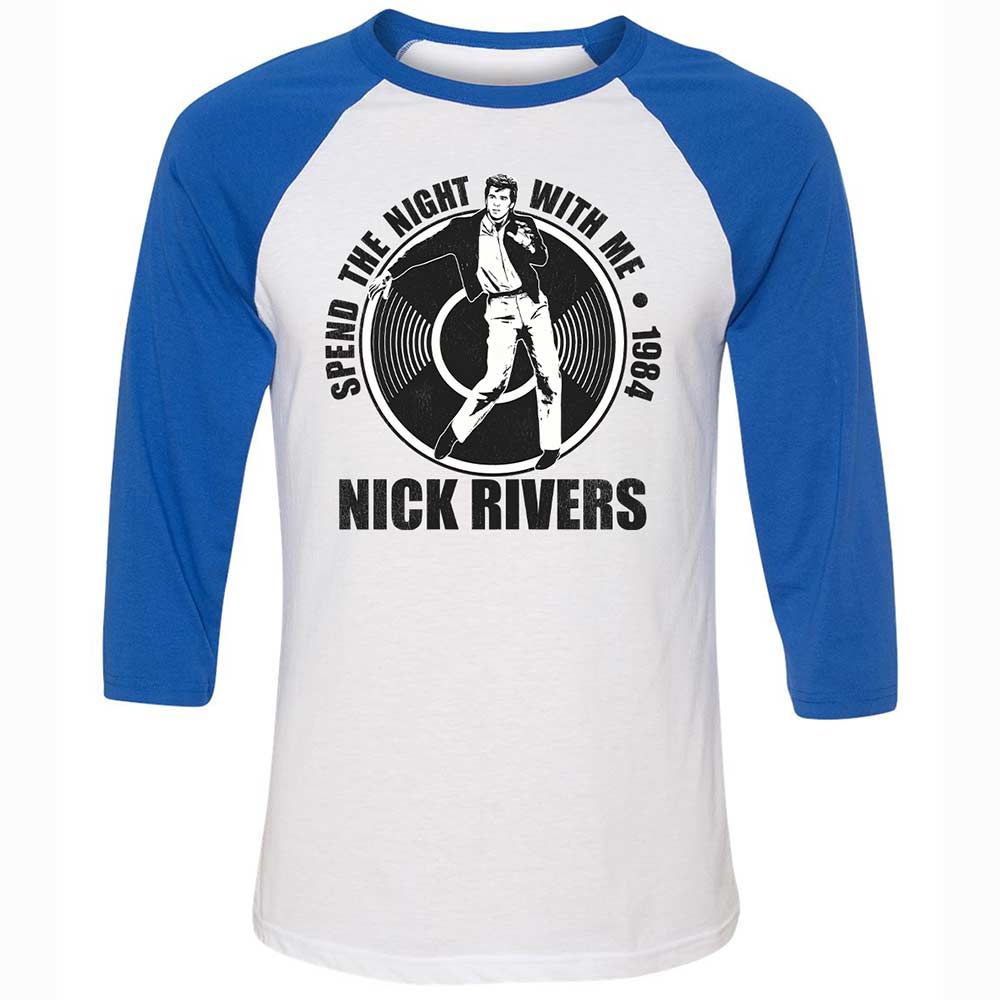 Unisex 3/4 Baseball Tee - B64QWLKU - White/True Royal - 10