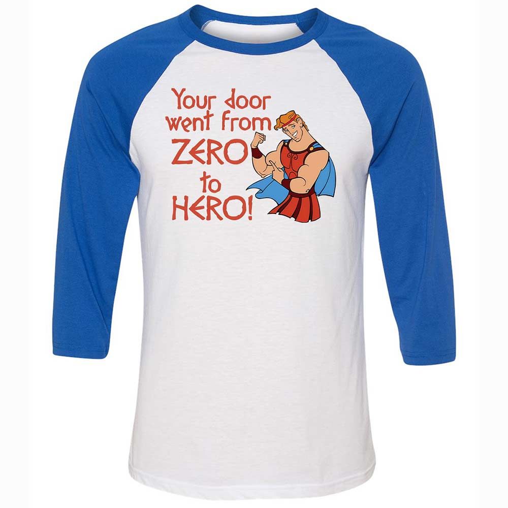 Unisex 3/4 Baseball Tee - 62UYDZUU - White/True Royal - 10