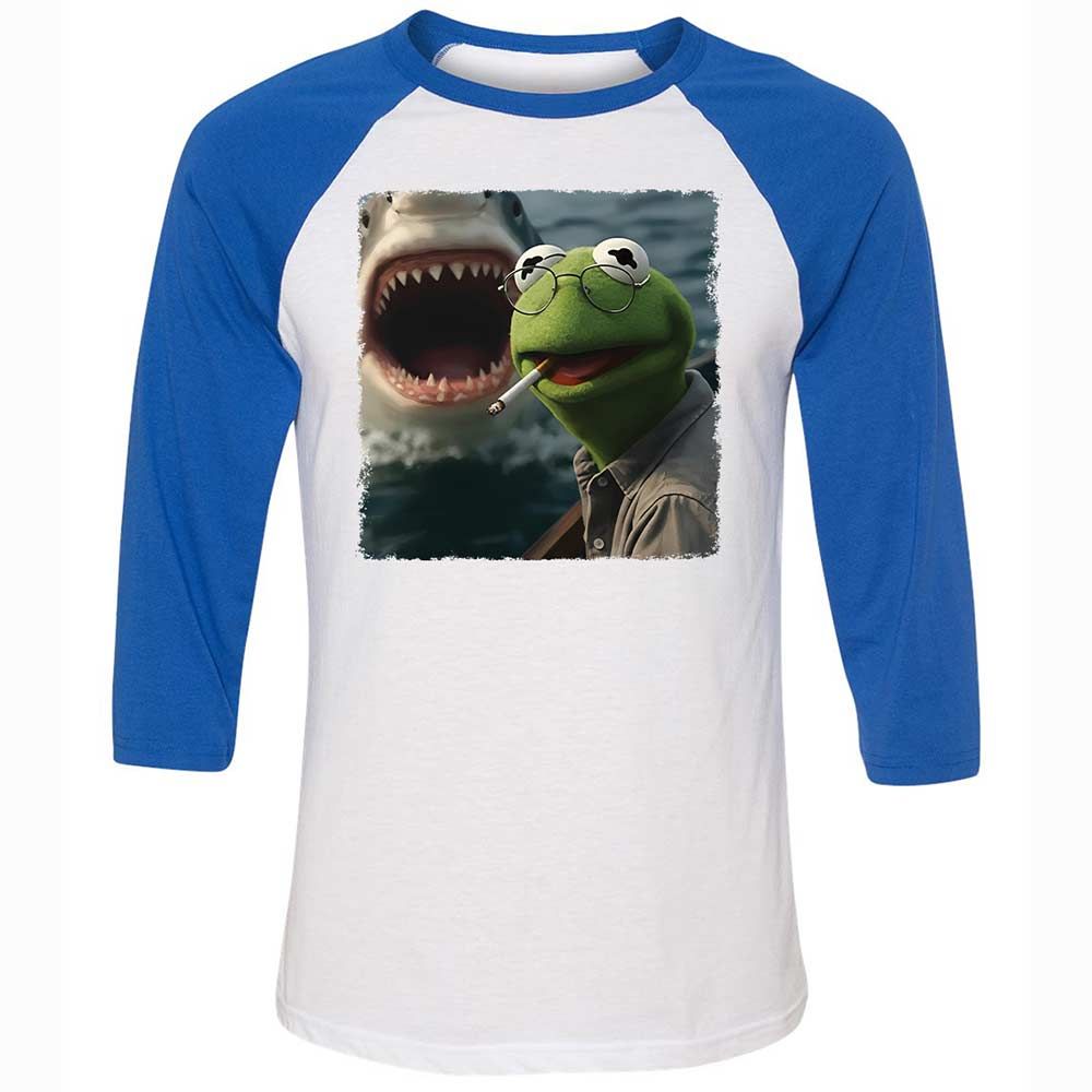 Unisex 3/4 Baseball Tee - 46L221WQ - White/True Royal - 10