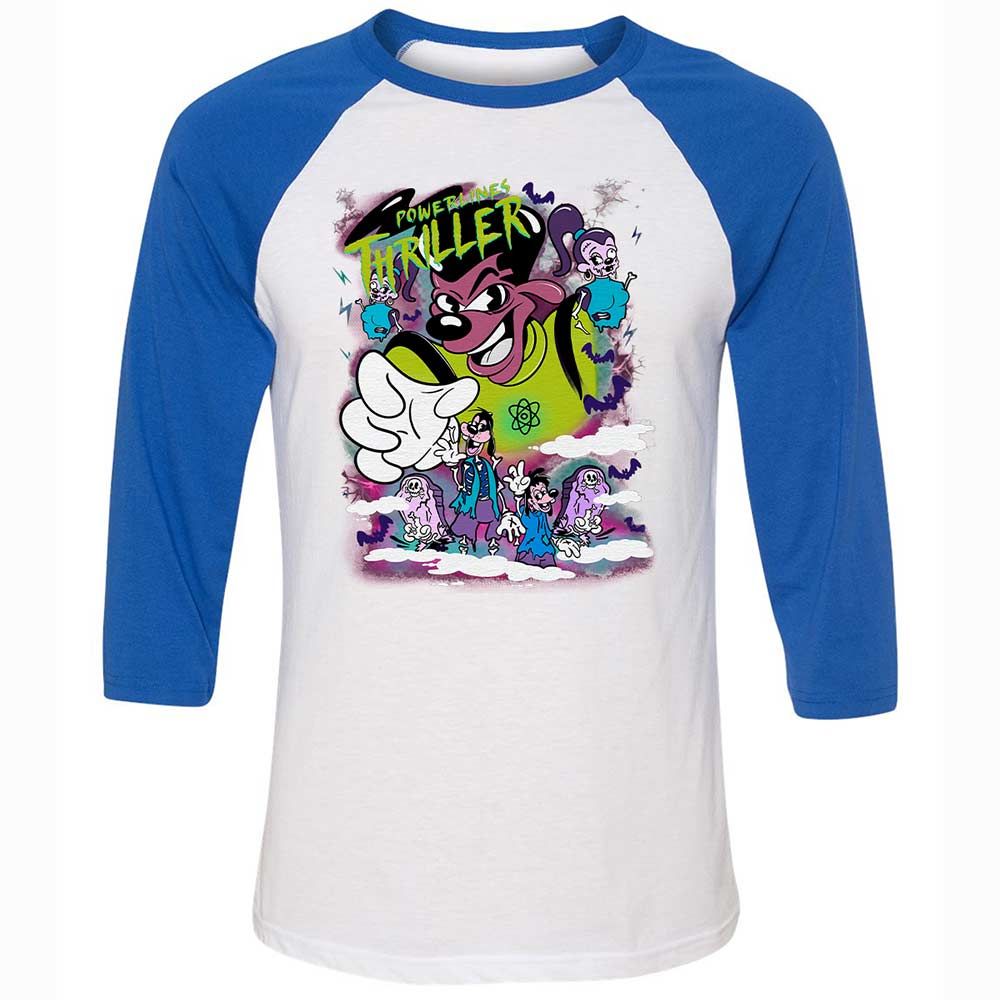 Vintage Pop Cartoon Horror Mashup - White/True Royal - 10
