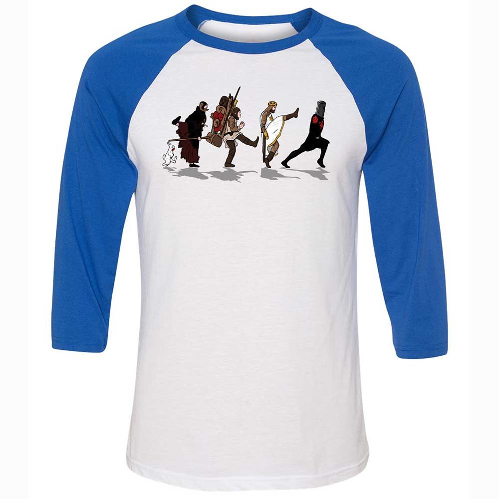 Unisex 3/4 Baseball Tee - C9H6QUA4 - White/True Royal - 10