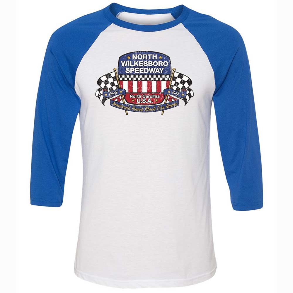 Unisex 3/4 Baseball Tee - 85WRAU1F - White/True Royal - 10
