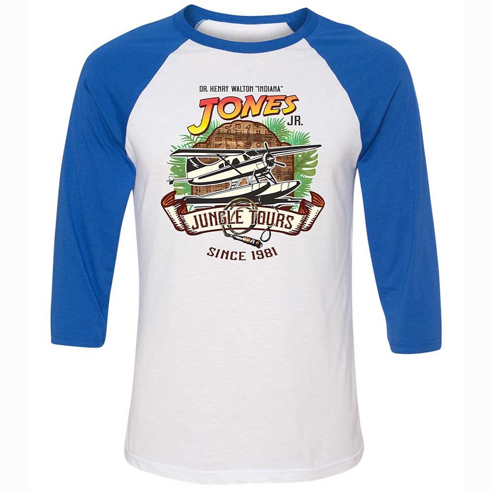 Unisex 3/4 Baseball Tee - NEDPVL71 - White/True Royal - 10