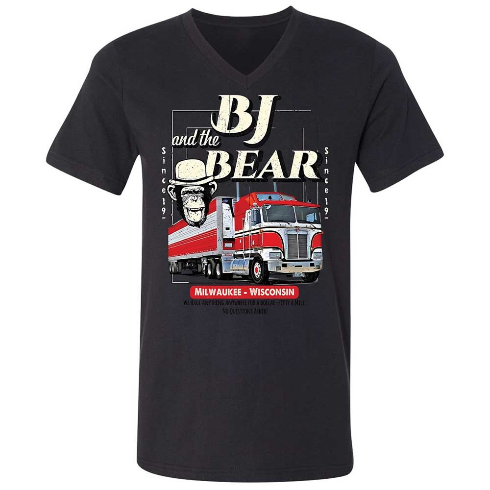 Unisex V-Neck T-Shirt - LN5B1AVM - Black - 11