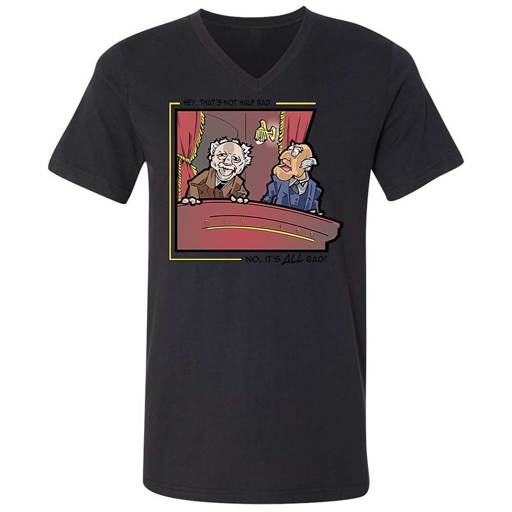 Unisex V-Neck T-Shirt - P8Z5UVAM - Black - 11