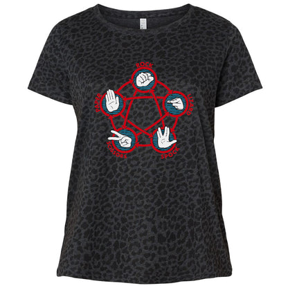 Ladies Curvy Jersey - QEQLLYTF - Black Leopard - 11