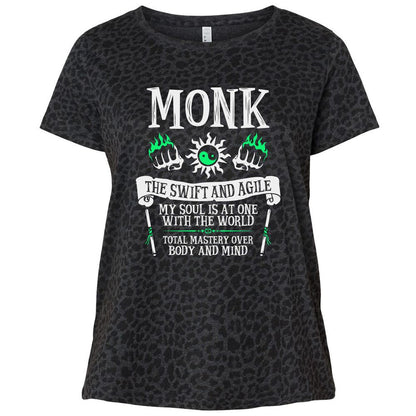 Ladies Curvy Jersey - C8L3GXGV - Black Leopard - 11