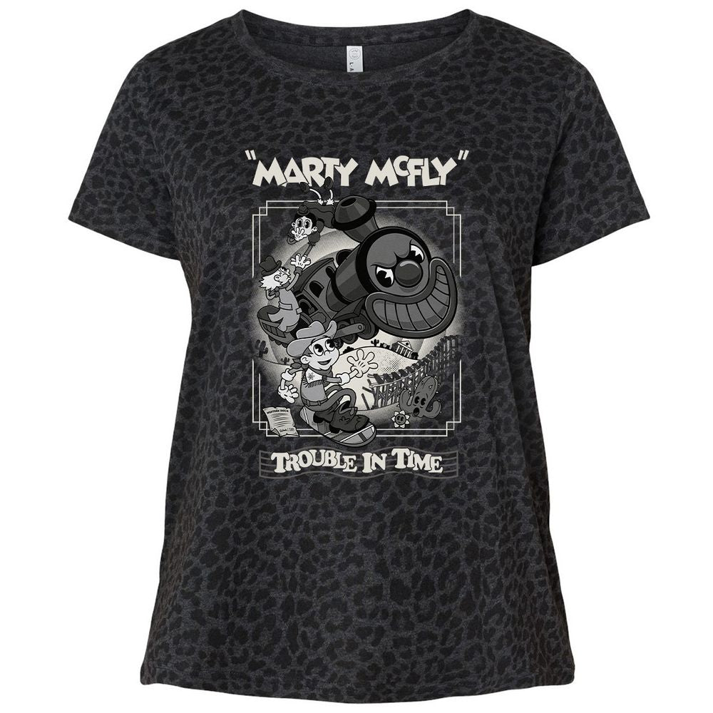 Ladies Curvy Jersey - R14TQYJN - Black Leopard - 11