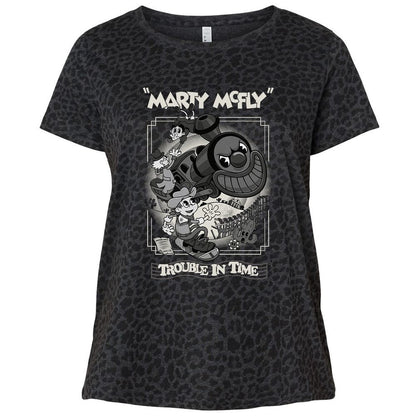 Ladies Curvy Jersey - R14TQYJN - Black Leopard - 11