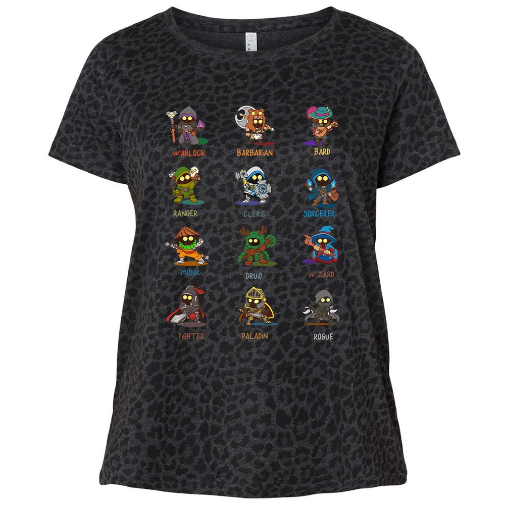 Ladies Curvy Jersey - PZMY6H8Q - Black Leopard - 11