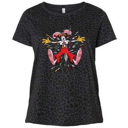 Ladies Curvy Jersey - HU6CUUQY - Black Leopard - 11