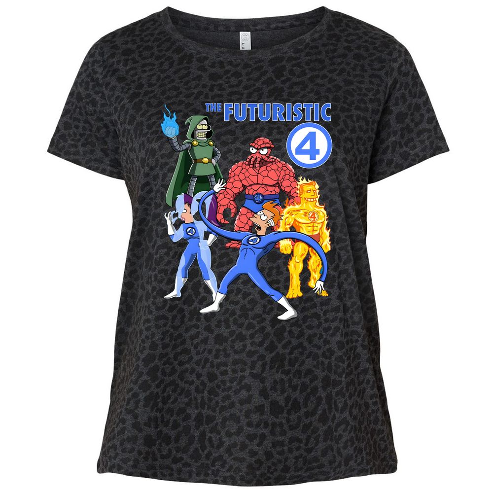 Ladies Curvy Jersey - QGUVMB67 - Black Leopard - 11