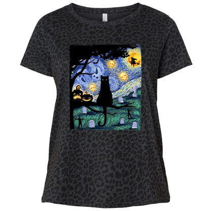 Ladies Curvy Jersey - MN4NQWCY - Black Leopard - 11