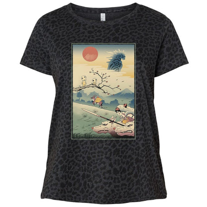 Ladies Curvy Jersey - QG4HWF9M - Black Leopard - 11