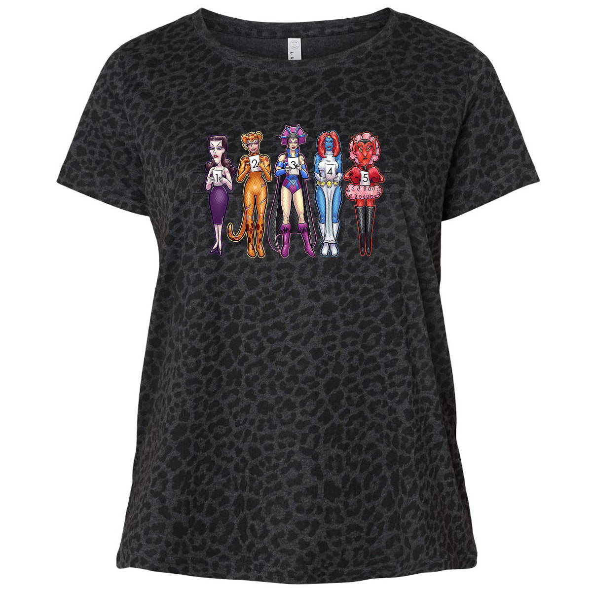 Ladies Curvy Jersey - AEADAFLG - Black Leopard - 11