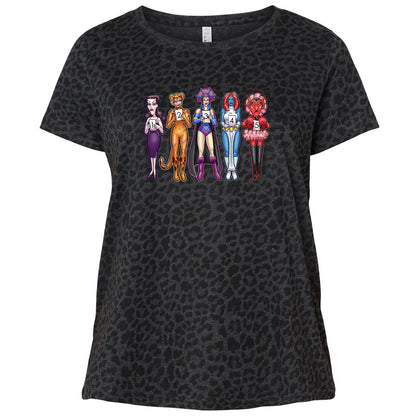 Ladies Curvy Jersey - AEADAFLG - Black Leopard - 11